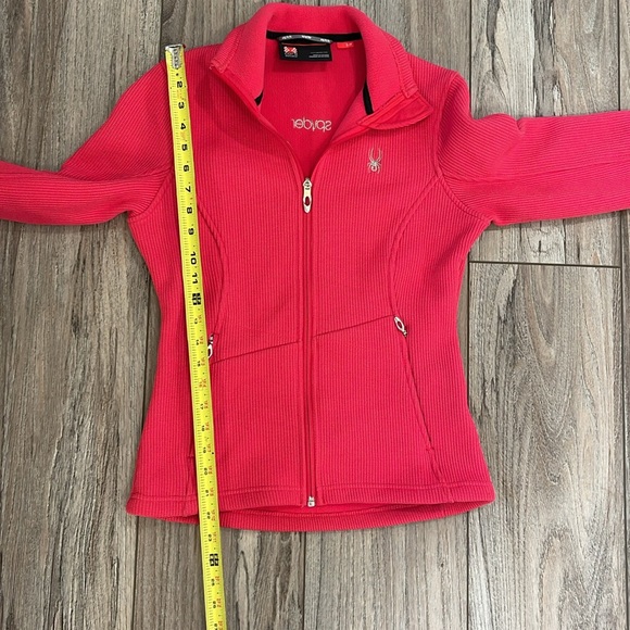 Spyder Core Pink Zip Front Fleece Knit Jacket - Picture 5 of 9